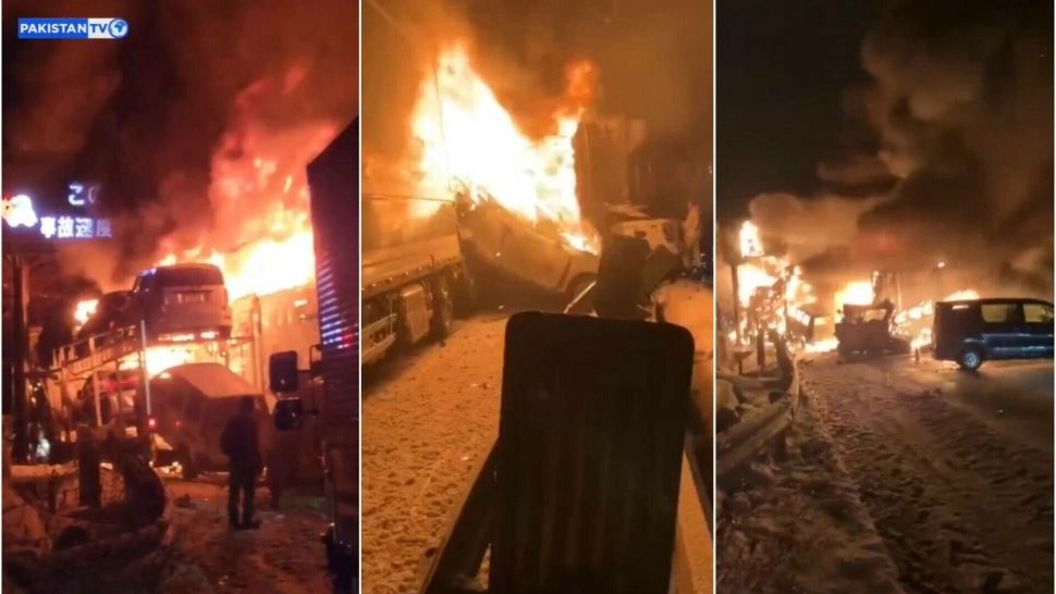 Carambol de groază cu 50 de mașini. Dezastru pe o autostradă din Japonia