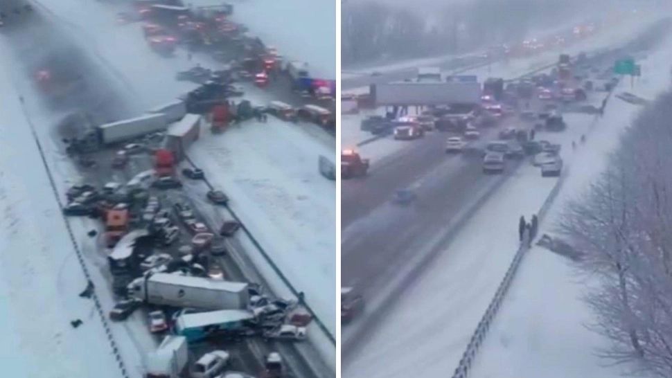 Haos pe o autostradă din Indiana: 45 de vehicule implicate într-un carambol uriaș