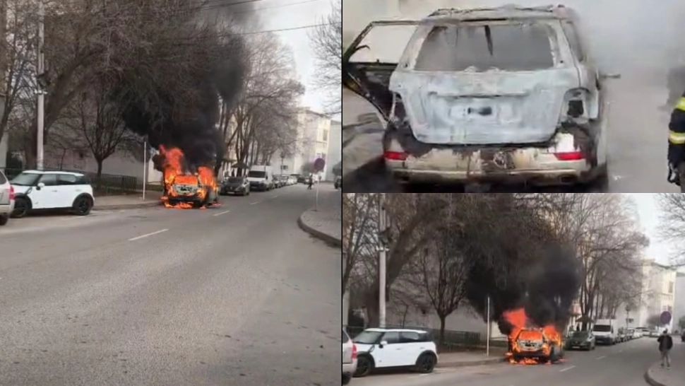 Incendiu devastator în municipiul Vaslui. O mașină a fost mistuită de flăcări - VIDEO 