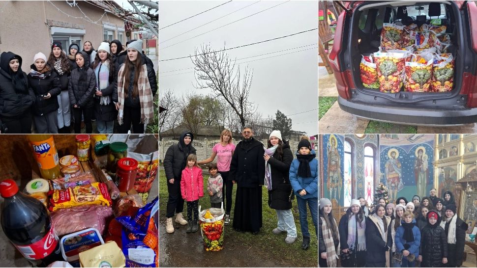 ”Nimeni singur de Crăciun”. Un preot din Brăila și un grup de copii aduc bucurie familiilor nevoiașe în prag de sărbători
