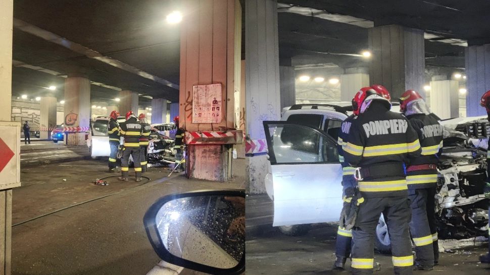 Accident grav în Pasajul Victoriei din Capitală. Circulația tramvaielor, blocată