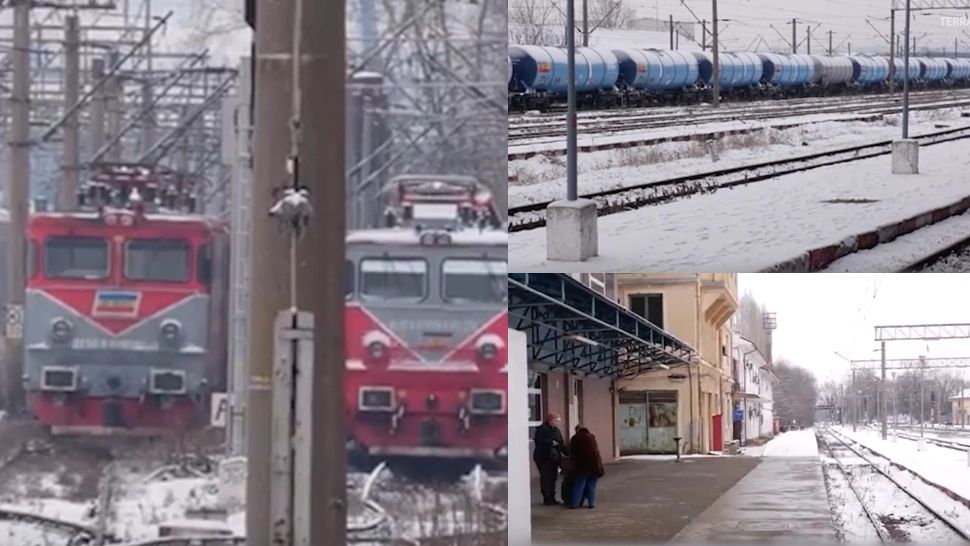  Haos în gări. Ninsoarea a blocat circulația feroviară. Călătorii așteaptă ore întregi în ger -VIDEO