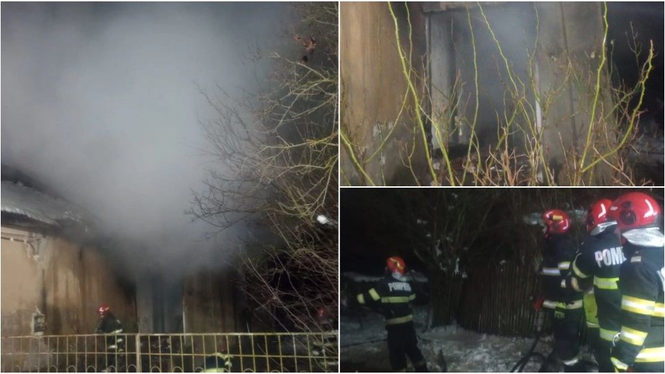 Incendiu de proporții în județul Satu-Mare. O persoană s-a ales cu arsuri, iar o alta s-a intoxicat cu fum -FOTO 