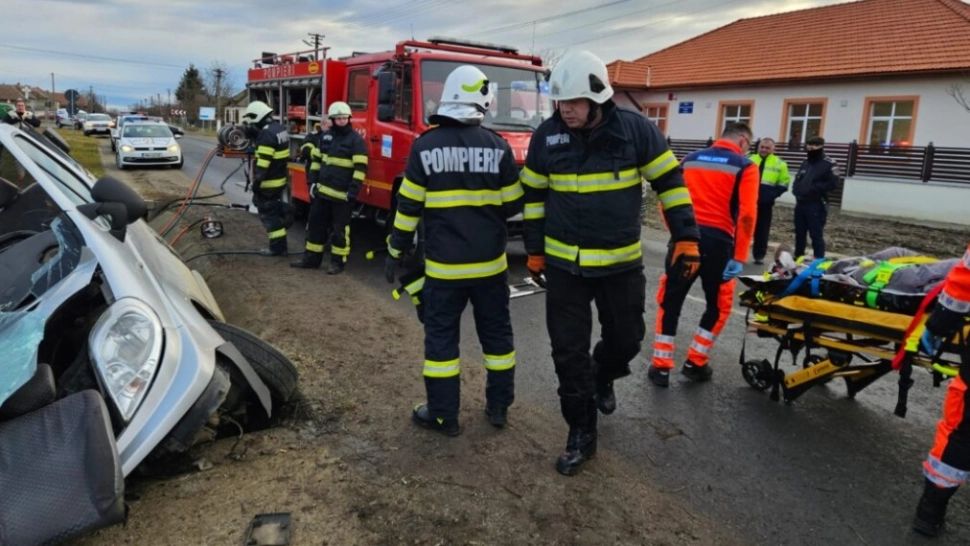 Accident grav în județul Satu Mare, între Corod și Culciu Mic: cinci persoane rănite, dintre care trei minori