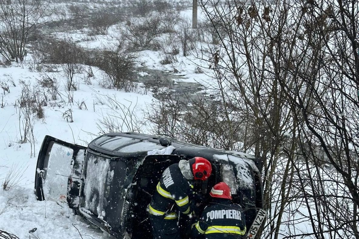 Accident grav pe E70, între Teleorman și Giurgiu. Un bărbat a fost rănit și transportat la spital - FOTO