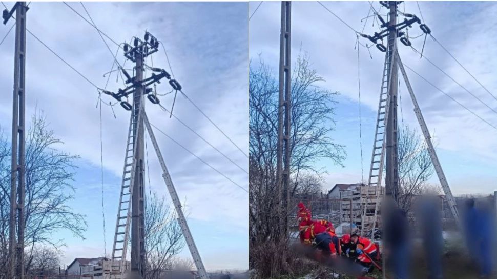 Doi muncitori din Prahova s-au electrocutat în timp ce efectuau lucrări la rețeaua electrică. A fost solicitat elicopterul SMURD