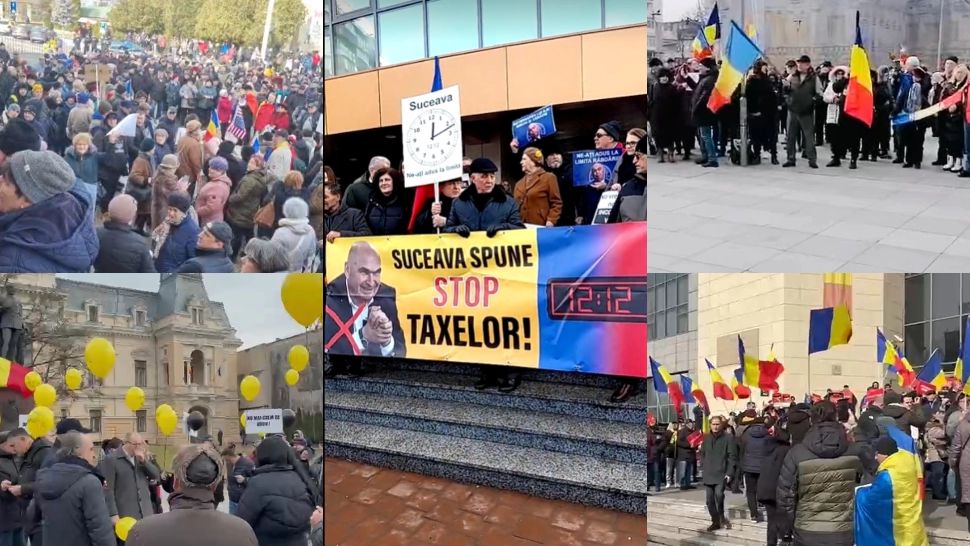 Românii din toată țara au ieșit în stradă împotriva măsurilor sărăciei -FOTO/ LIVE 