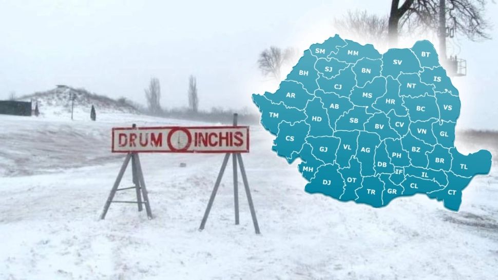 România sub nămeți. Autostrăzi acoperite de zăpadă, drumuri naționale blocate și restricții de tonaj în mai multe zone -LISTA COMPLETĂ