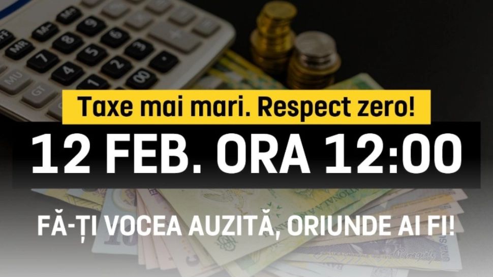 George Simion: „StopTaxeChallenge - România se oprește în loc pe 12 februarie împotriva poverii fiscale”