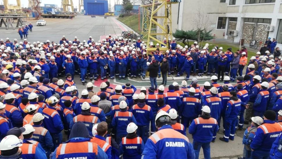 Proteste de amploare la Șantierul naval Mangalia. Sute de angajați nu și-au primit salariile de trei luni: situație dramatică înainte de Paște