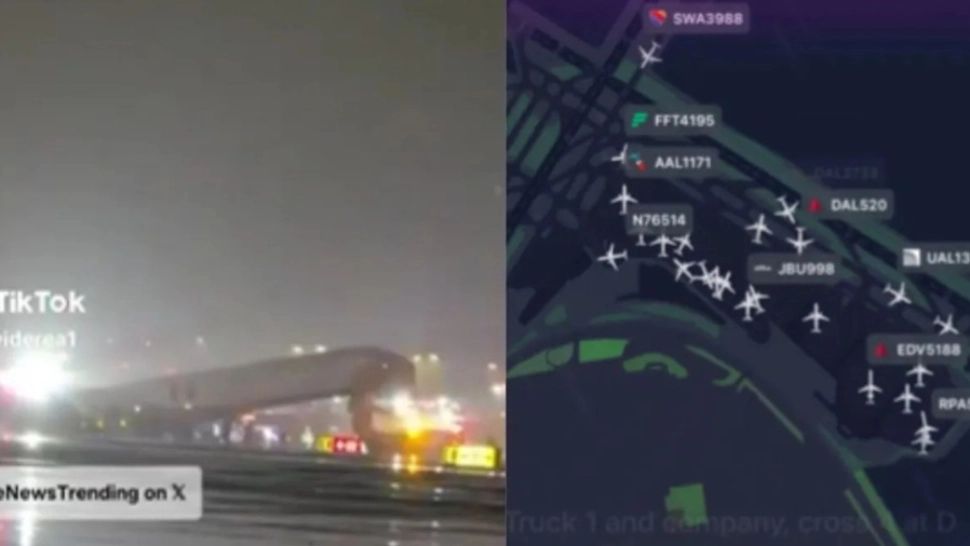 Pasagerii în stare de șoc după coliziunea unui avion cu o mașină de pompieri pe aeroportul LaGuardia: „A fost ca și cum avionul s-a rupt în două”