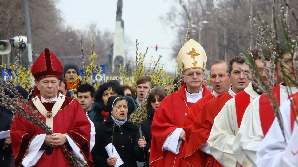 Procesiune-eveniment de Florii în Capitală. Sărbătoarea îi aduce împreună pe credincioșii catolici
