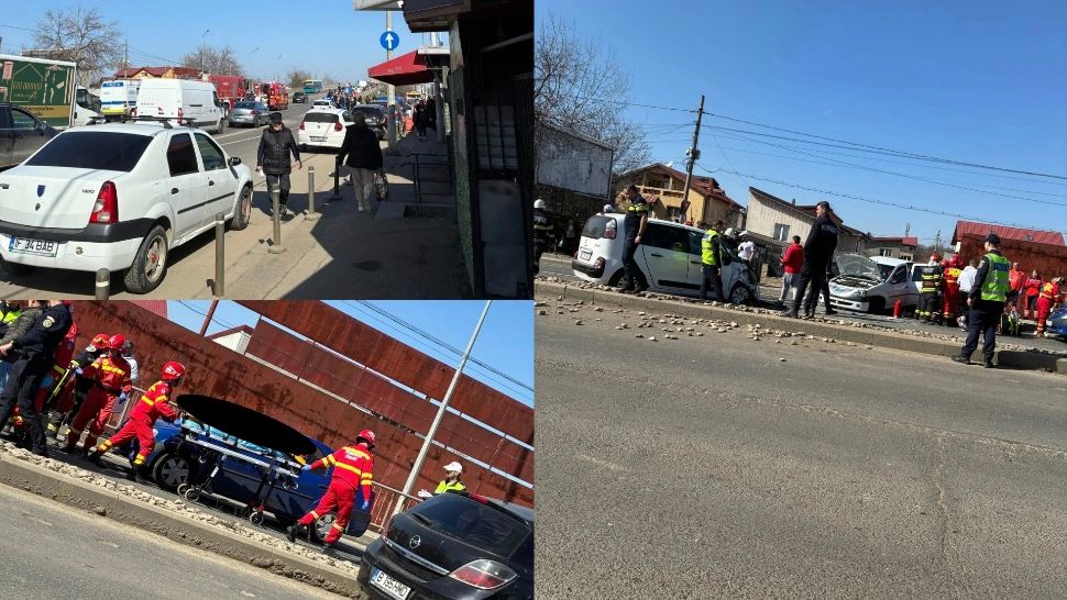 Accident mortal la intrarea în Capitală: o femeie de 52 de ani a murit după impactul dintre patru mașini