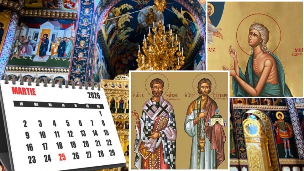 Sărbătoarea zilei, 29 martie 2026. Sf. Sfințiți Mc. Marcu, Episcopul Aretuselor, și Chiril diaconul. Duminica a 5-a din Post, a Sf. Cuv. Maria Egipteanca