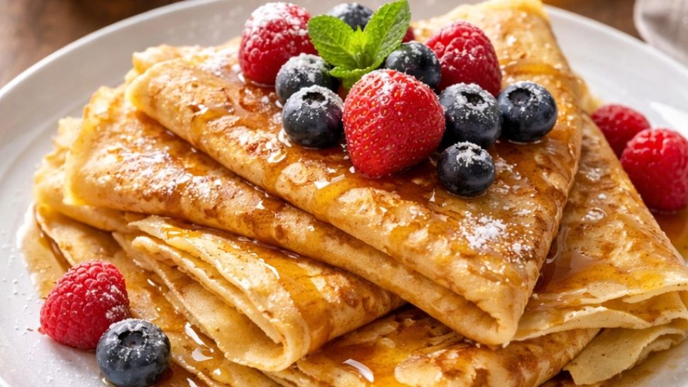 Clătite de post cu dulceață sau cremă de cacao. Rețeta simplă pentru un desert delicios în Postul Paștelui