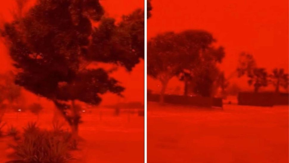 Fenomen spectaculos în Australia: cerul s-a colorat în roșu intens din cauza unui ciclon puternic 