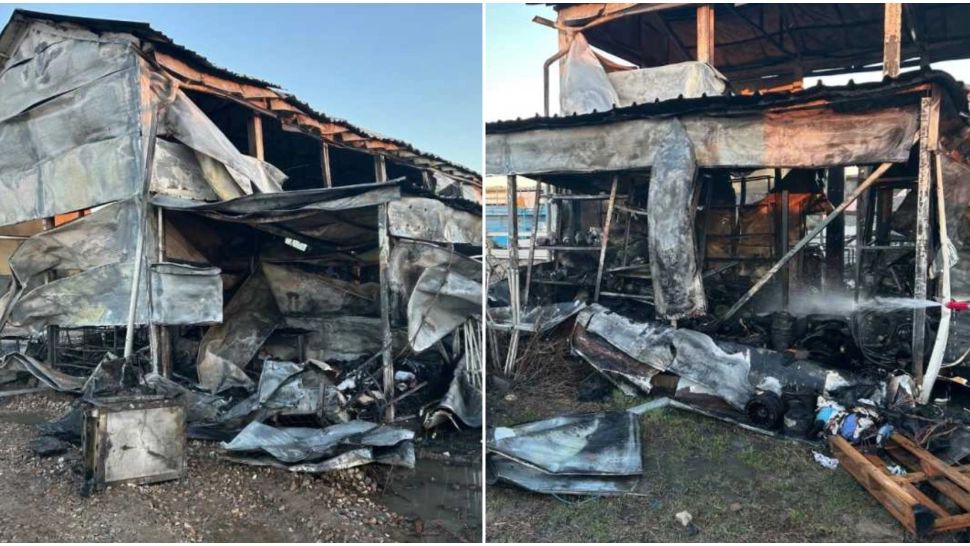 Incendiu masiv într-o comună din Satu Mare. Un atelier auto și o autoutilitară au fost distruse de flăcări 
