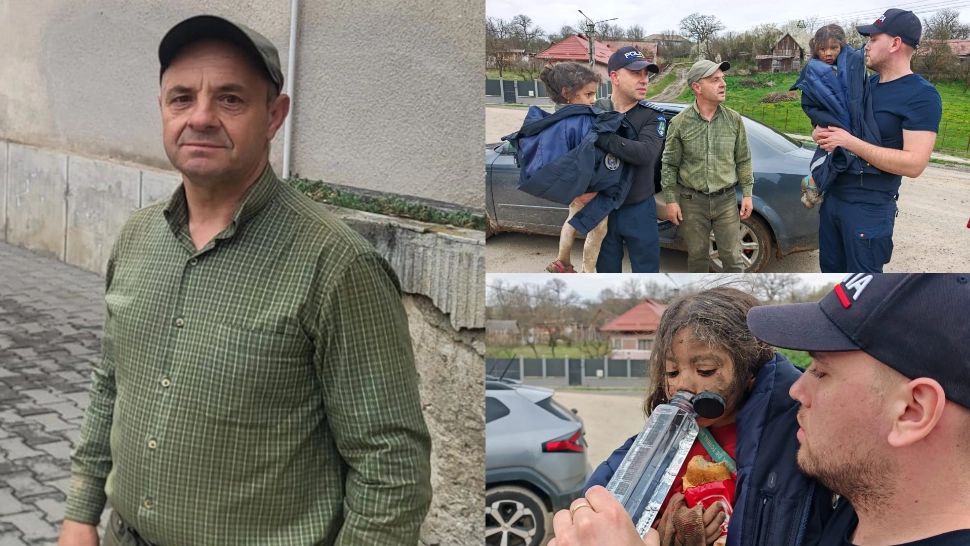 El este Aurel Frandeș, pădurarul care le-a salvat pe Rebeca și Melisa. Le-a cărat 3 kilometri: una în spate, cealaltă în brațe