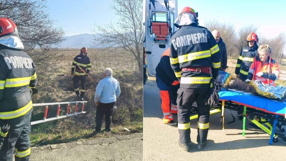 Misiune dificilă pentru pompierii din Hunedoara. Bărbat căzut într-un puț adânc de patru metri
