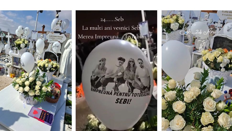 Imagini IMPRESIONANTE la mormântul lui Sebi, tânărul ucis de Vlad Pascu. Băiatul ar fi împlinit 24 de ani - VIDEO