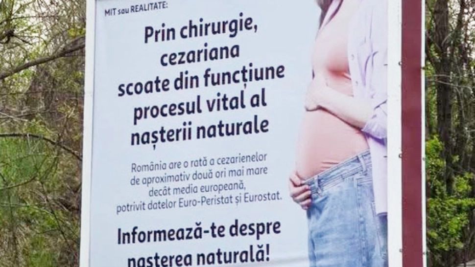 Colegiul Medicilor, reacție fermă după campania de panouri din București privind nașterea prin cezariană: „Informațiile medicale trebuie să fie corecte și validate științific”