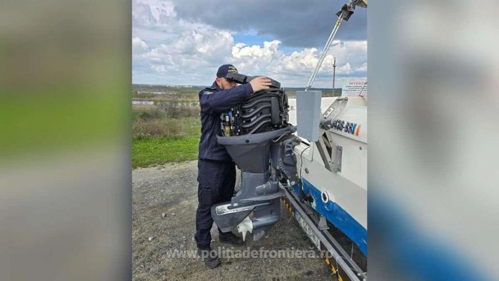 Motor de barcă căutat de autoritățile din Norvegia, descoperit la Tulcea. Dosar penal deschis de polițiștii de frontieră