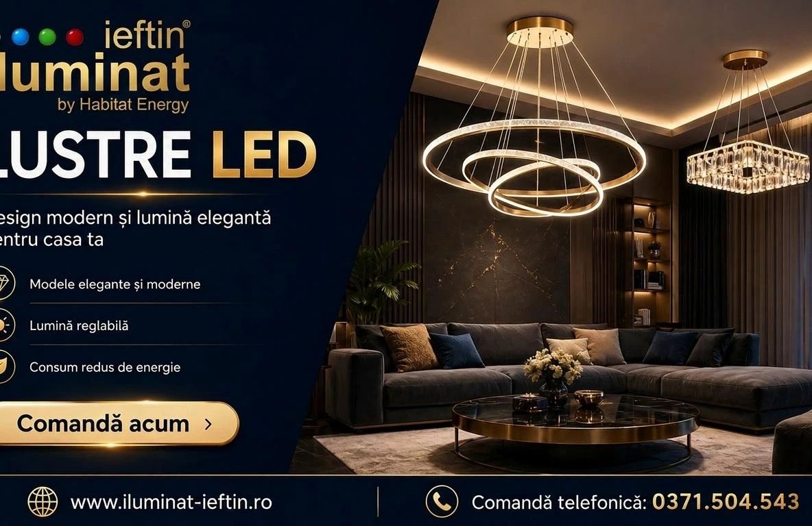 Lustra LED – Recomandarea Designerului de Interior pentru Iluminat Modern și Eficient la Iluminat-Ieftin.ro
