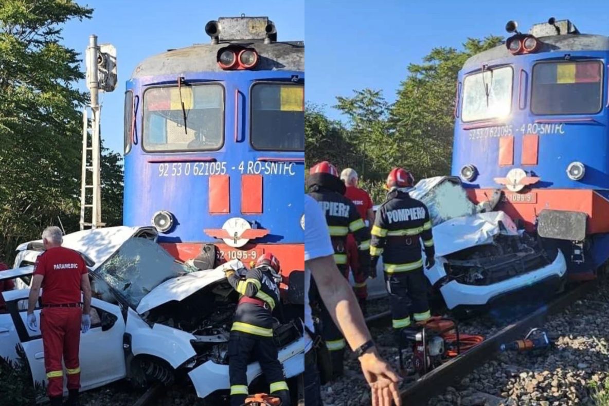 Tragedie pe calea ferată, în județul Bihor. O femeie și un bărbat au murit, după ce mașina lor a fost lovită de un tren