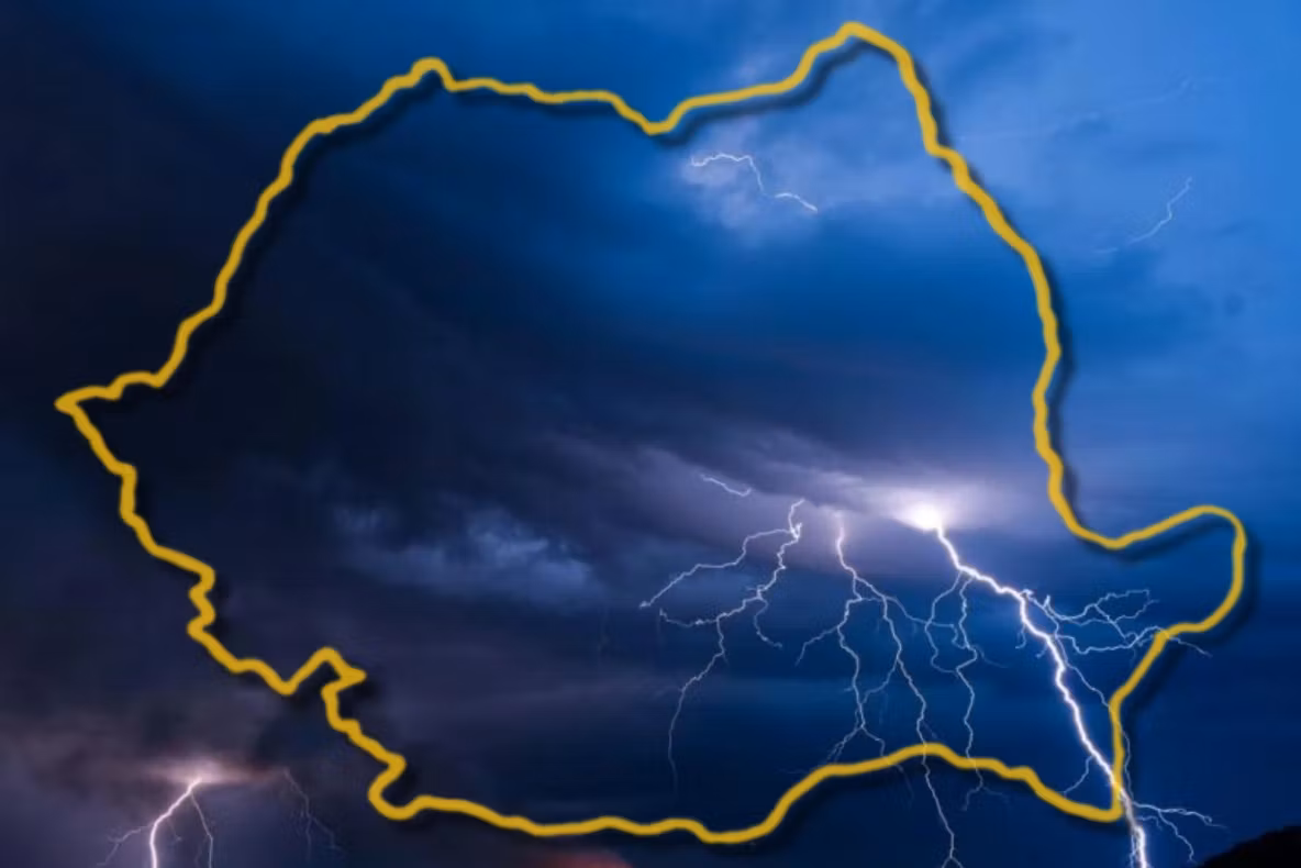 Alertă ANM. Cod galben de averse, vânt și descărcări electrice în patru județe, duminică seară