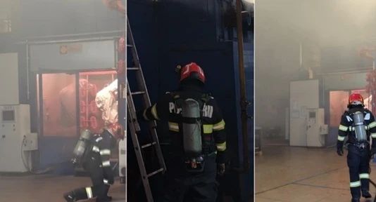 Incendiu la o  vopsitorie industrială din Oradea: pompierii au intervenit cu mai multe autospeciale