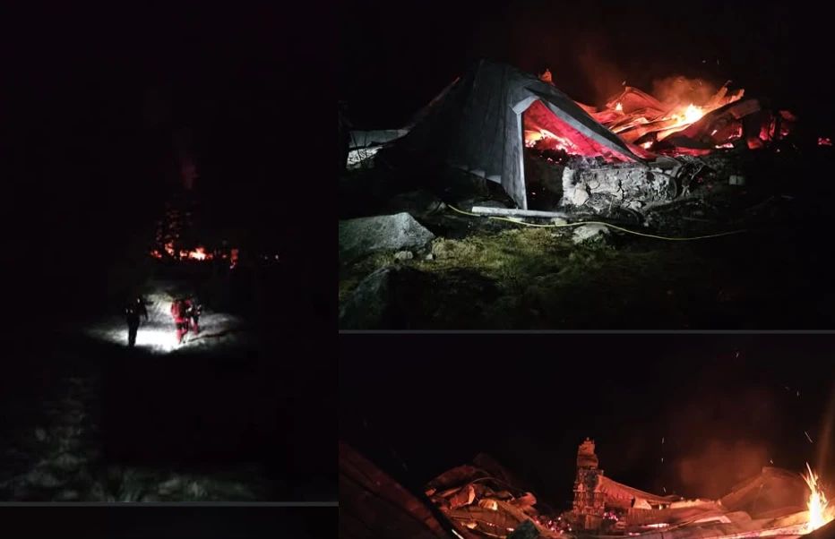 Incendiu devastator în Munții Retezat, o cunoscută cabană-refugiu a fost distrusă 