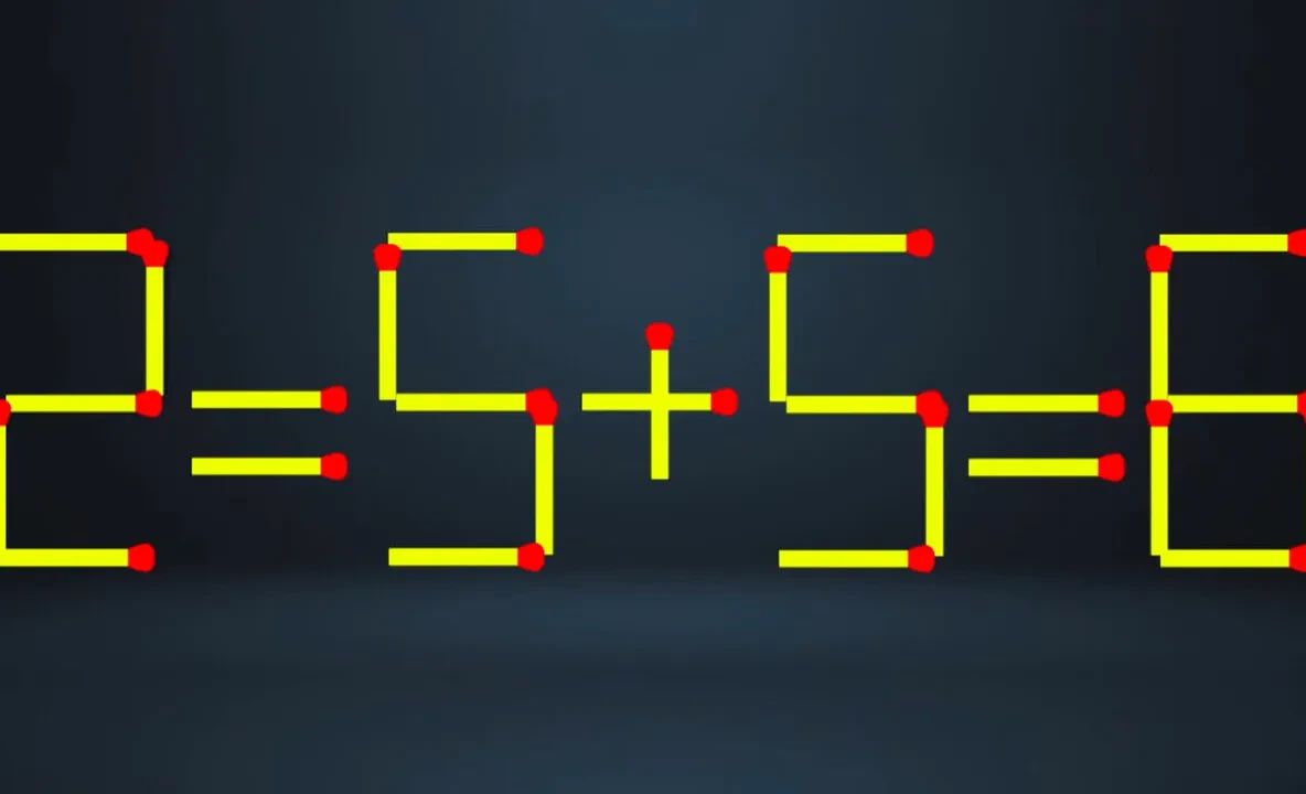 Test IQ cu chibrituri. Poți corecta ecuația 2 = 5+5 = 6 mutând un singur băț? Puțini găsesc răspunsul