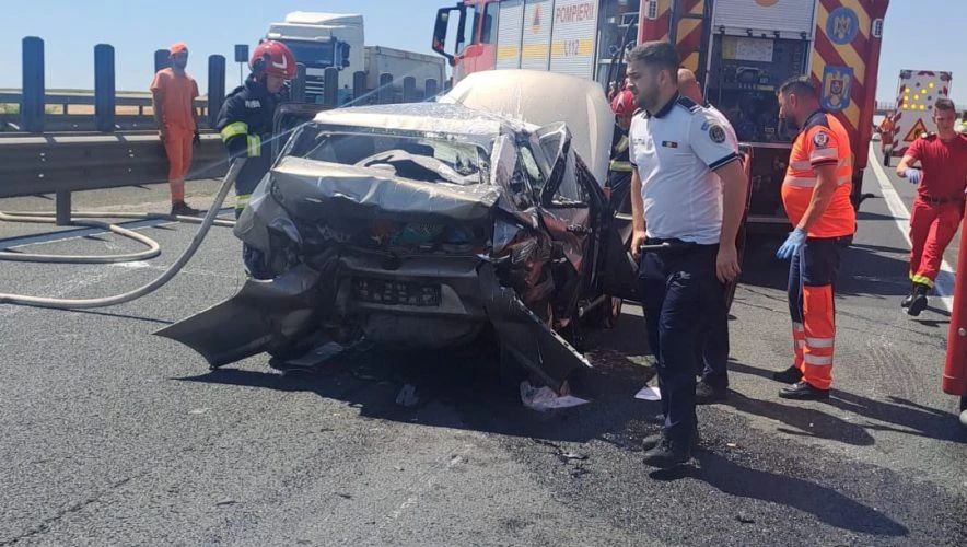 Accident grav pe A1, între Arad și Timișoara. Trei persoane au fost transportate la spital