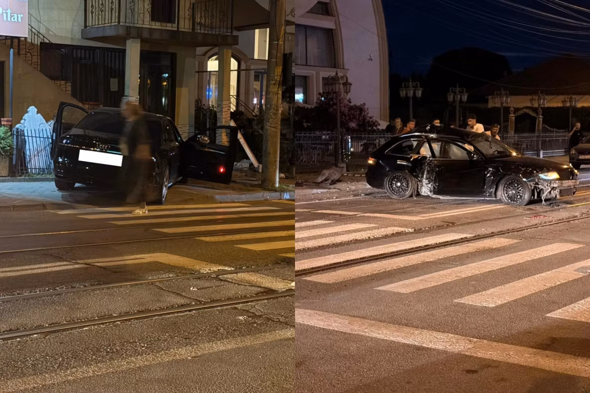 Accident în municipiul Iași. O persoană a rămas încarcerată, după ce două mașini s-au ciocnit violent -FOTO