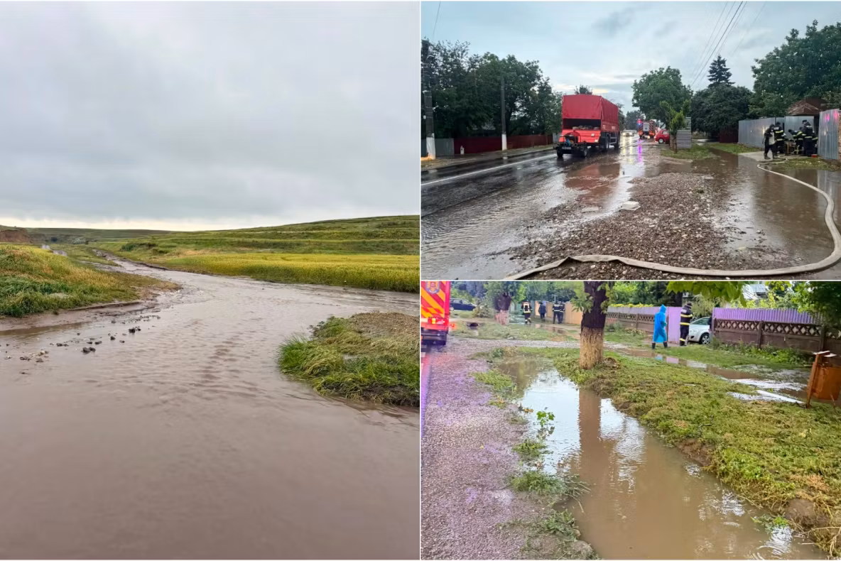 Ploile au făcut prăpăd în județul Galați. Șapte localități au fost afectate de inundații 
