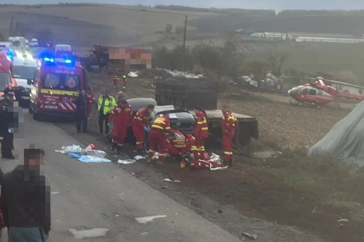 Accident grav în Mureș! Patru victime, una resuscitată după impact. Elicopterul SMURD, chemat de urgență