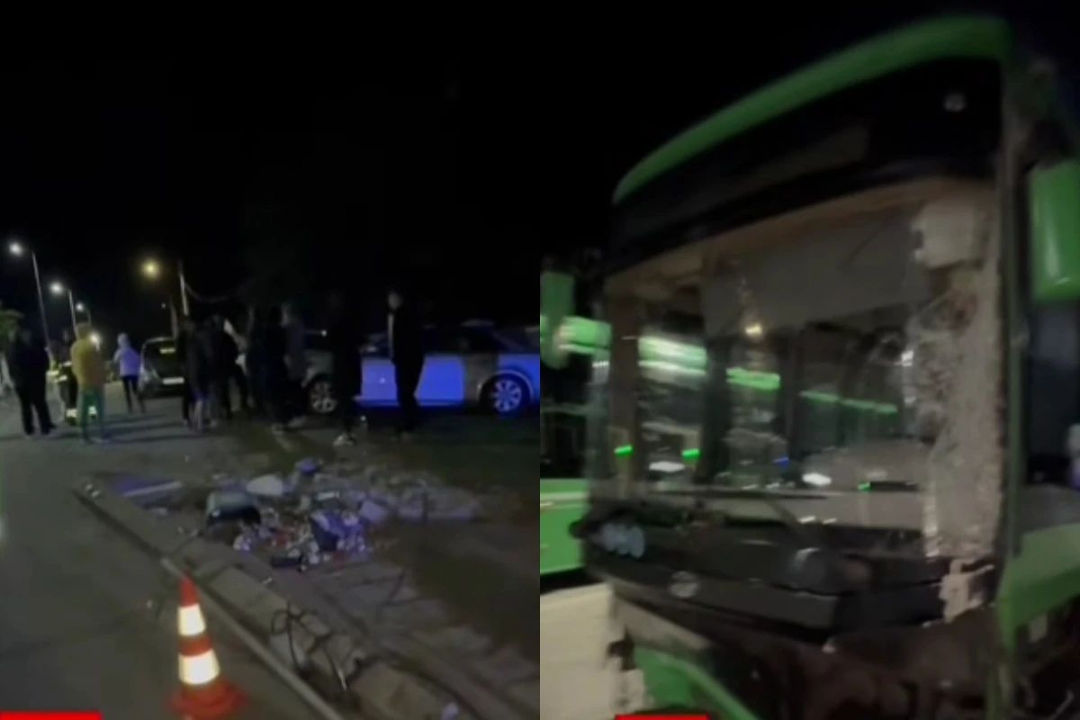 Dezastru pe o stradă din Suceava! Șofer de autobuz, prins băut după ce a distrus mașini, stâlpi și garduri