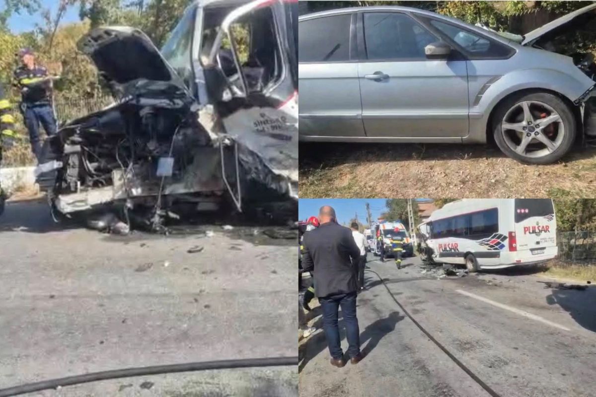 Accident între un microbuz şi un autoturism în județul Vâlcea. A fost activat Planul Roşu de Intervenţie