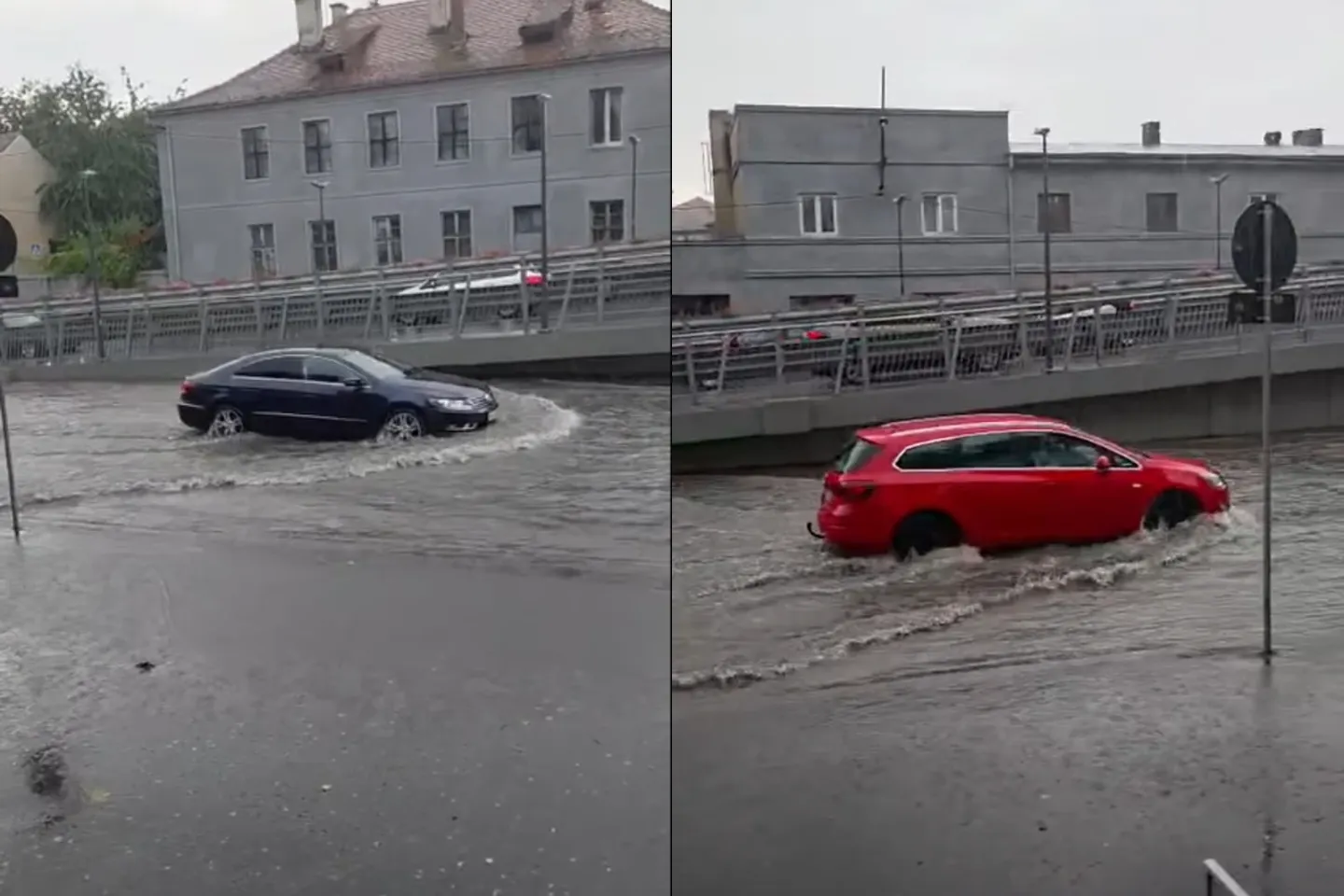 Furtuna și grindina au făcut ravagii în județul Sibiu. Mai multe străzi au fost inundate. A fost emis mesaj RO-Alert-VIDEO