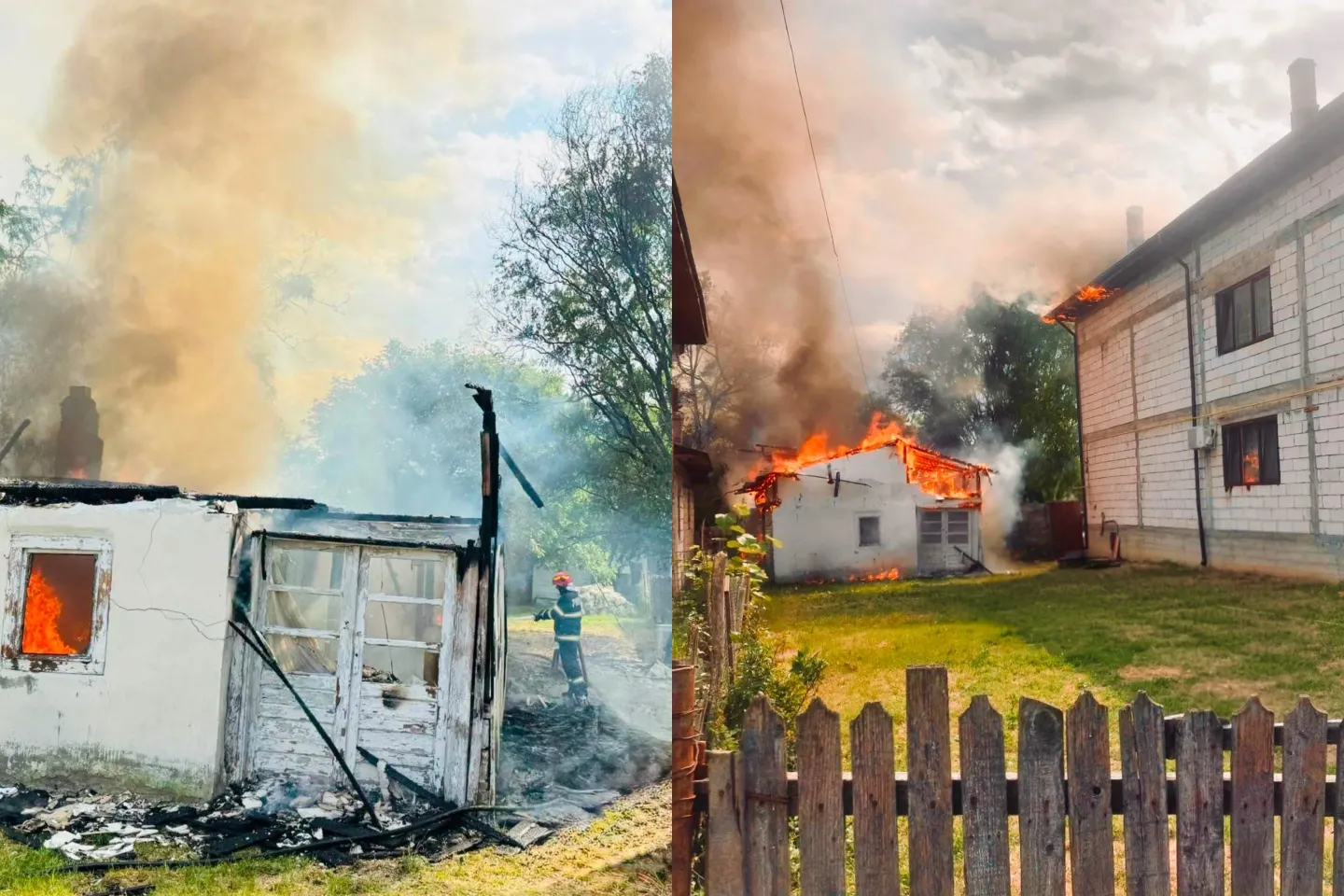 Incendiu puternic în Bolintin Vale: două gospodării au fost cuprinse de flăcări