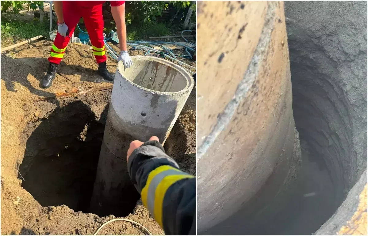 Final fericit în Vrancea: Fetița de 8 ani căzută în fântâna adâncă de 8 metri a fost scoasă în siguranță de pompieri - VIDEO