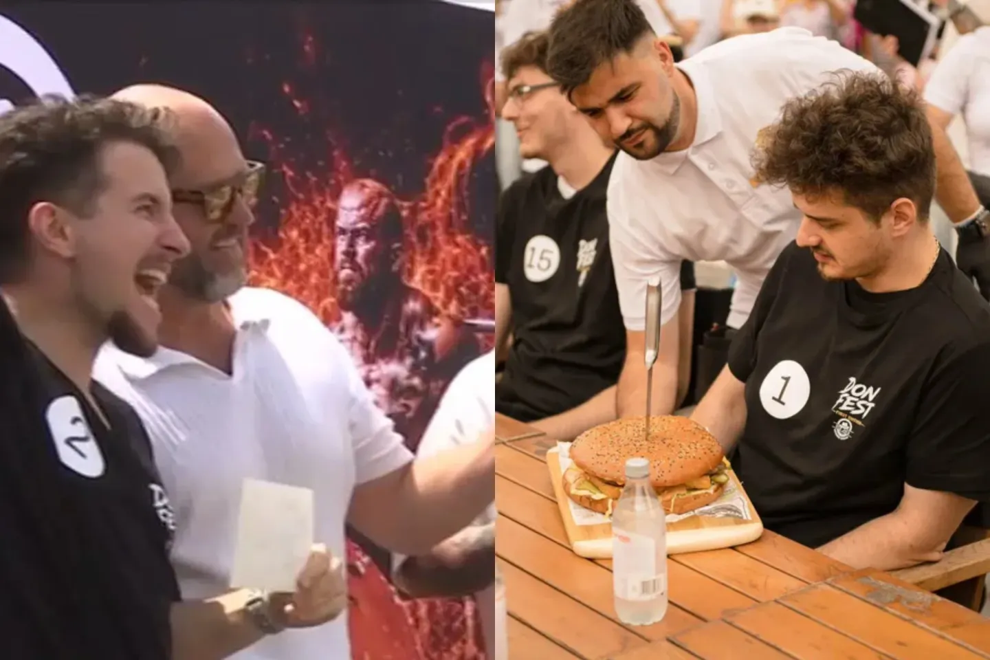 Românul care a mâncat un burger de 2 kilograme în doar 9 minute. A câștigat 400 de euro și burgeri gratis timp de un an