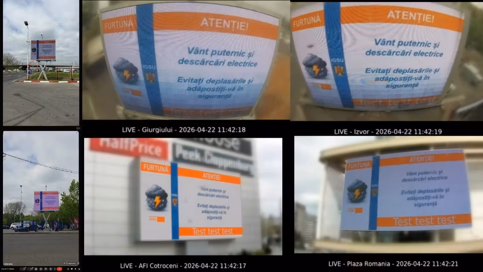Mesaje RO-Alert vor ajunge pe panourile digitale din 18 orașe din România. Sistem nou pentru alerte de urgență și ordine publică