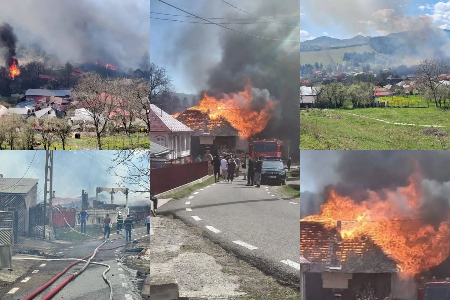 Incendiul de proporții din Vrancea. 32 de locuințe afectate, 300 de persoane evacuate. Anunțul prefectului -FOTO/VIDEO
