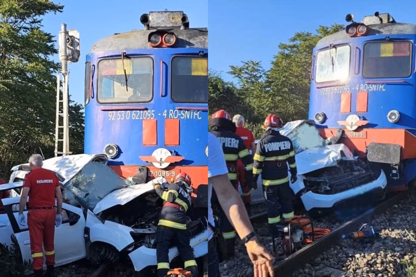 Tragedie pe calea ferată, în județul Bihor. O femeie și un bărbat au murit, după ce mașina lor a fost lovită de un tren 