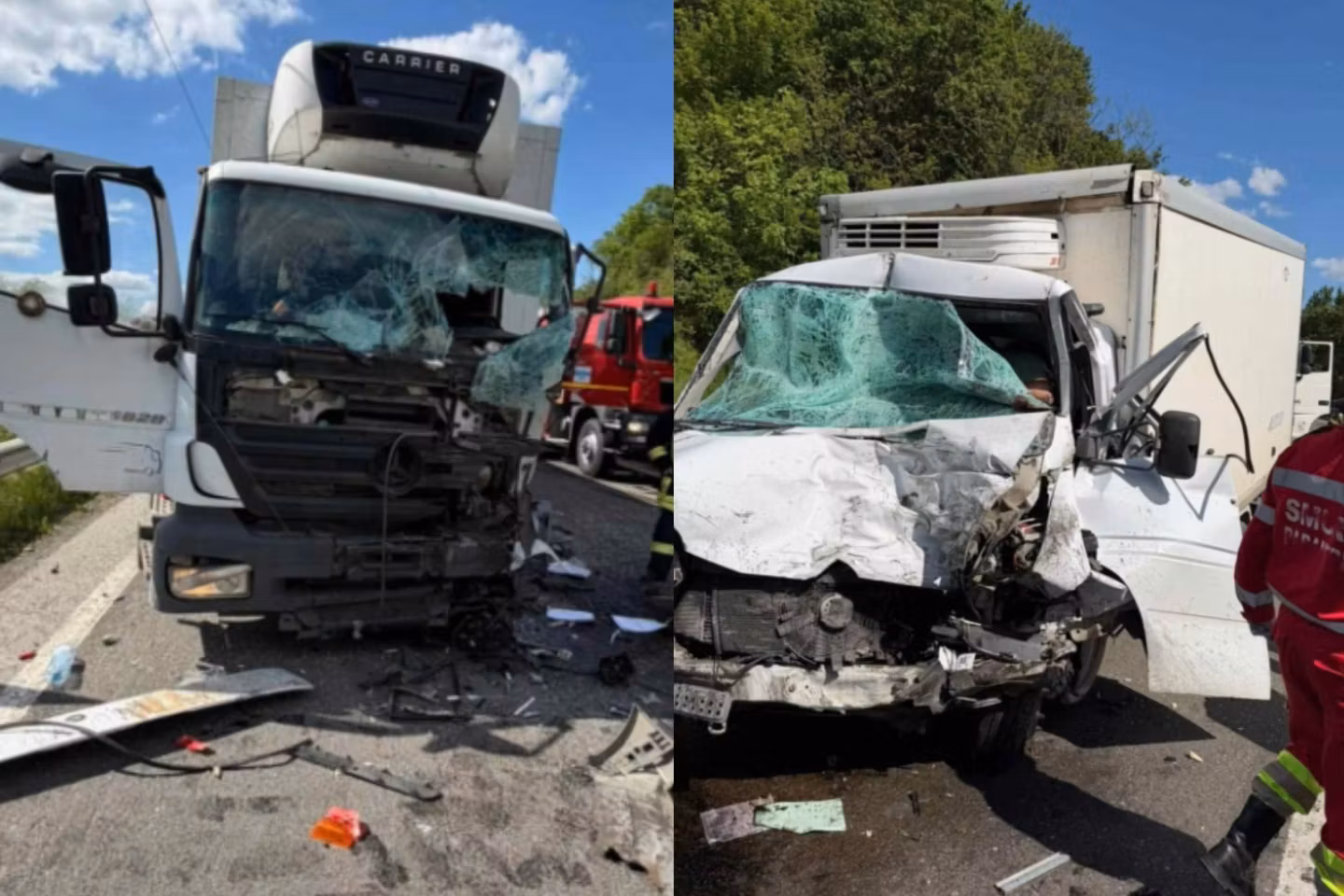 Accident teribil în județul Sălaj. Un bărbat de 33 de ani a murit, după ce două autoutilitare s-au ciocnit frontal