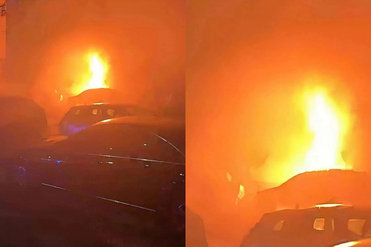 Incendiere intenționată în Piatra Neamț: două autoturisme distruse într-un incendiu izbucnit printre blocuri