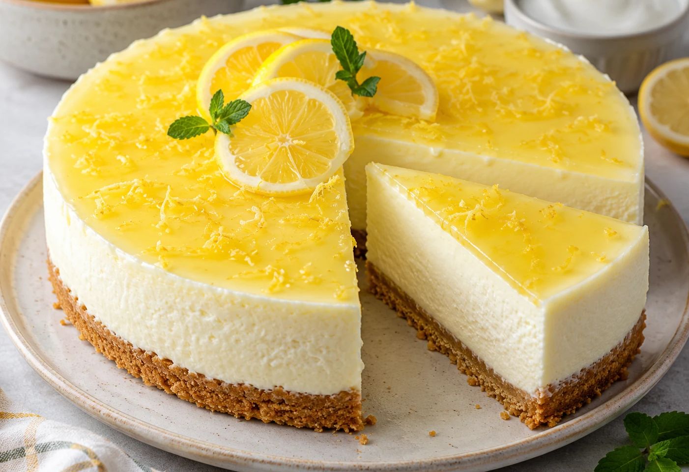 Cum faci cel mai cremos cheesecake cu lămâie și iaurt, fără coacere. Rețeta simplă nu conține ouă și se prepară fără mixer