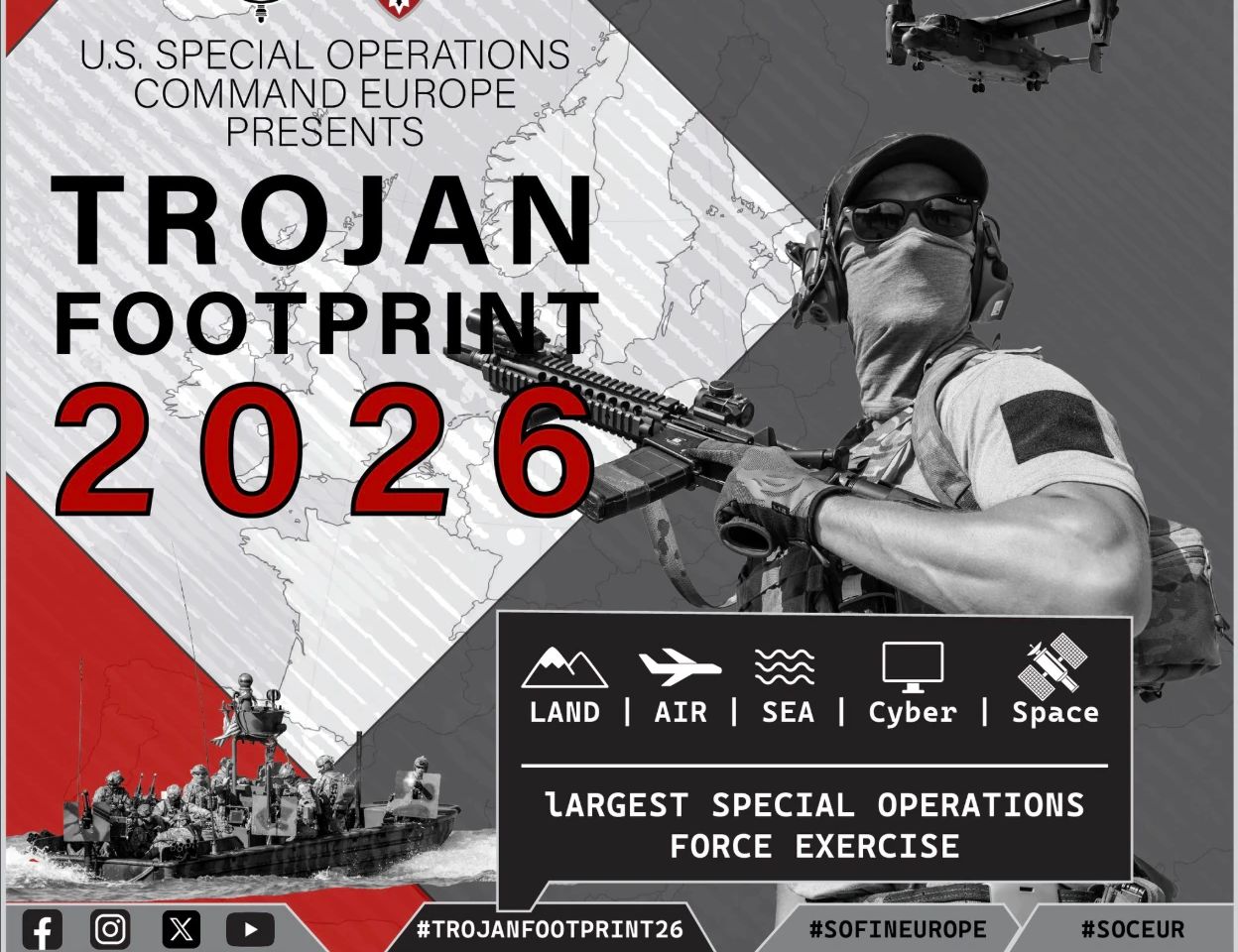 Comandamentul Operațiunilor Speciale al SUA în Europa desfășoară exercițiul „Trojan Footprint 2026”  
