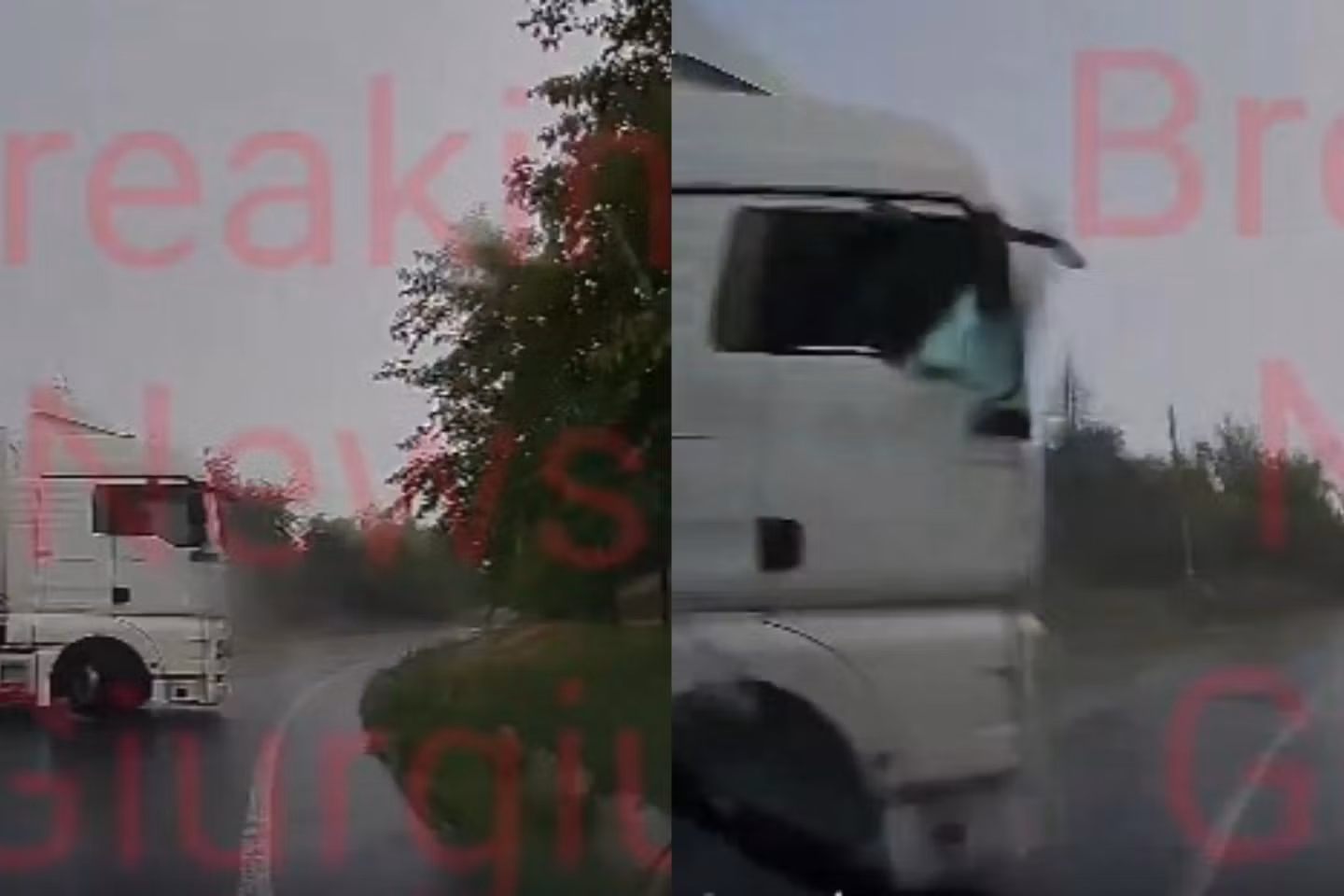 Moment dramatic în Giurgiu: o șoferiță a evitat la limită o tragedie după ce un TIR a derapat și a intrat pe sensul său de mers